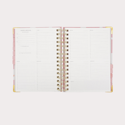Panificador Anual Semana Vista - Rose Print A5